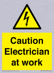 Caution Electrician at work